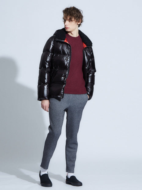 【カシミヤタッチ】ランダムバイアス クルーネック ニット