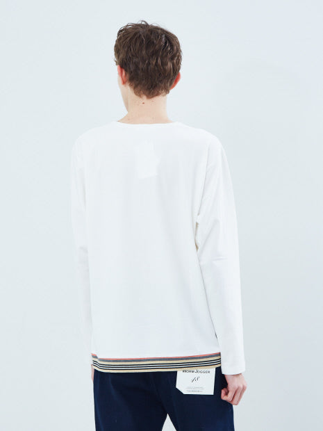 圧着クルー ライントリム ロングスリーブTシャツ