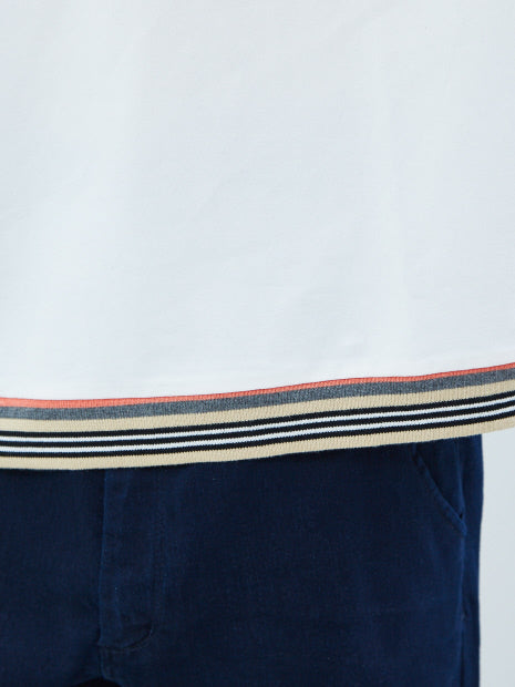 圧着クルー ライントリム ロングスリーブTシャツ