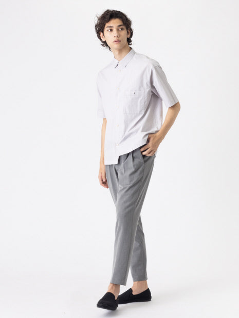 ストライプ 半袖 コットン オーバーサイズ シャツ