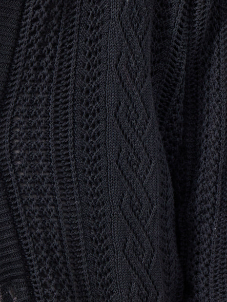 ハイツイストコットン スカシアミ オーバーサイズ カーディガン