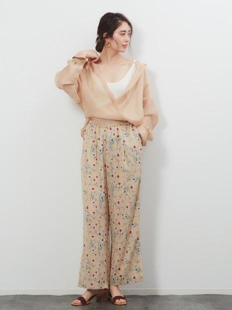ボイルワッシャーカシュクールシアーシャツ