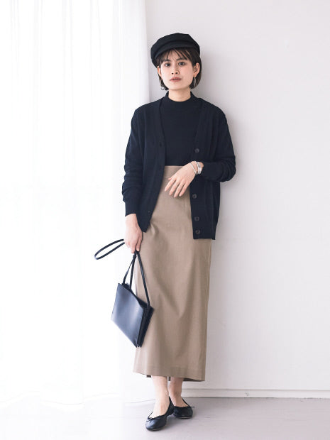 ストレッチリネンサスペンダースカート