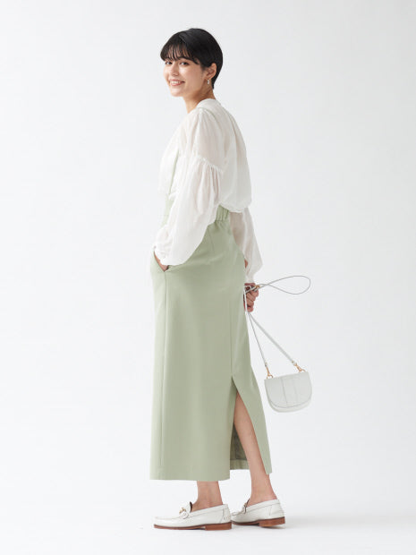 【ロングセラー】【春カラー】ストレッチサスペンダータイトスカート
