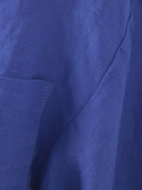 【セットアップ対応】麻製品染ショートシャツ