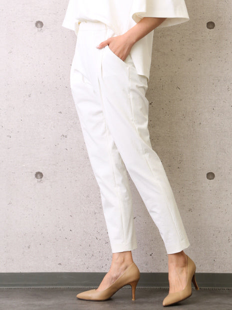 2WAYストレッチタックパンツ【off white/black】【GOOD LUCK PANTS】