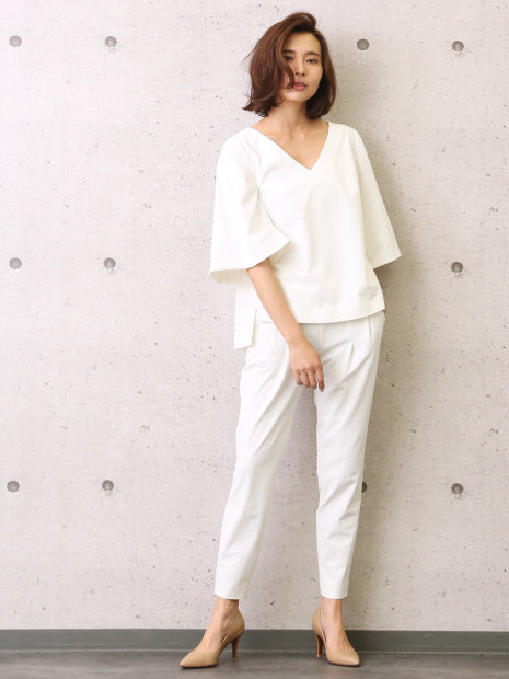 2WAYストレッチタックパンツ【off white/black】【GOOD LUCK PANTS】
