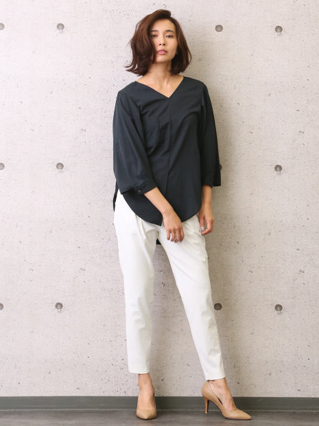 2WAYストレッチタックパンツ【off white/black】【GOOD LUCK PANTS】