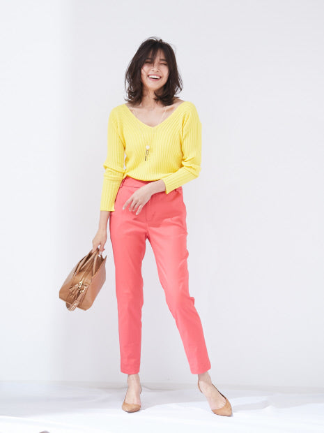 【size32-40】ストレートスリムパンツ