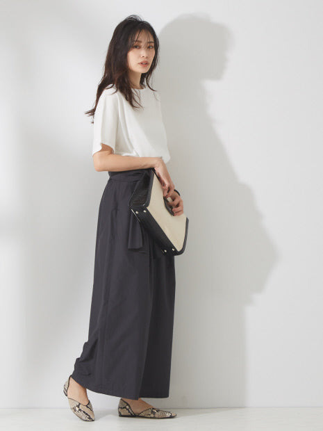 ウエスト巻きワイドパンツ