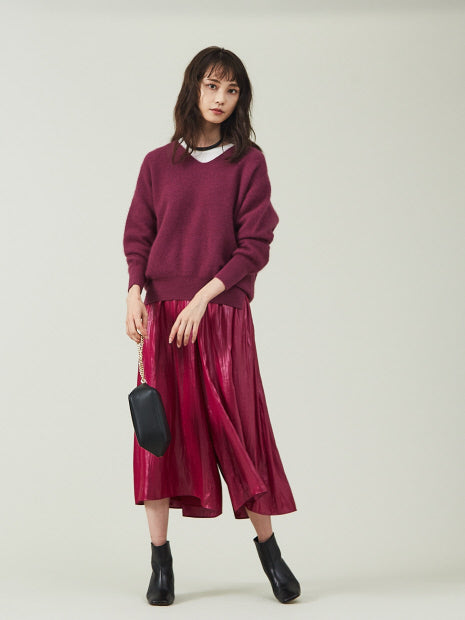 【セットアップ対応】グロッシーサテンドレープパンツ
