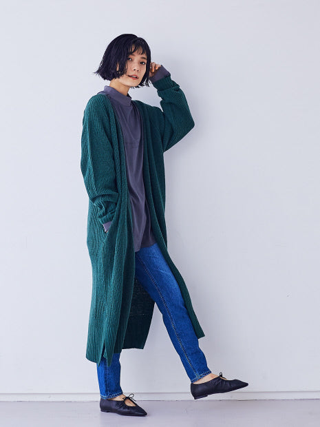 ロングカーデ2WAYニットワンピース