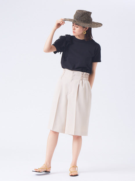 【boussole×qualite別注】ショルダーレースTシャツ(コンパクト)