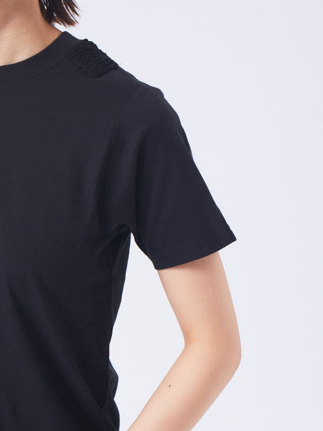 【boussole×qualite別注】ショルダーレースTシャツ(コンパクト)