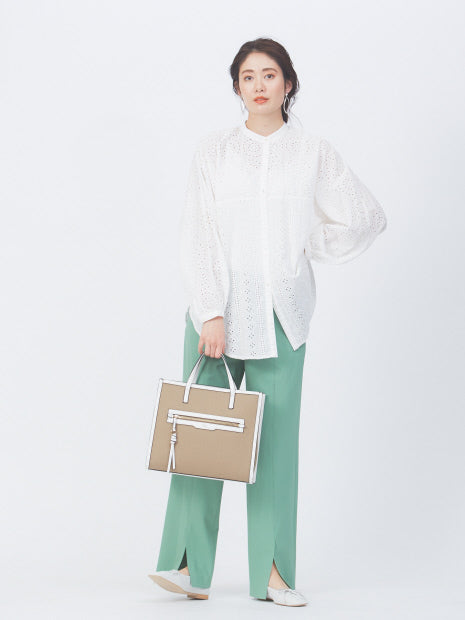 Carre/ファブリックフロントファスナ-2WAY BAG