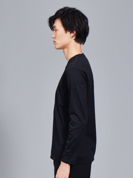 シルケット天竺Vネック ロングTシャツ(ソリッドカラーシリーズ)