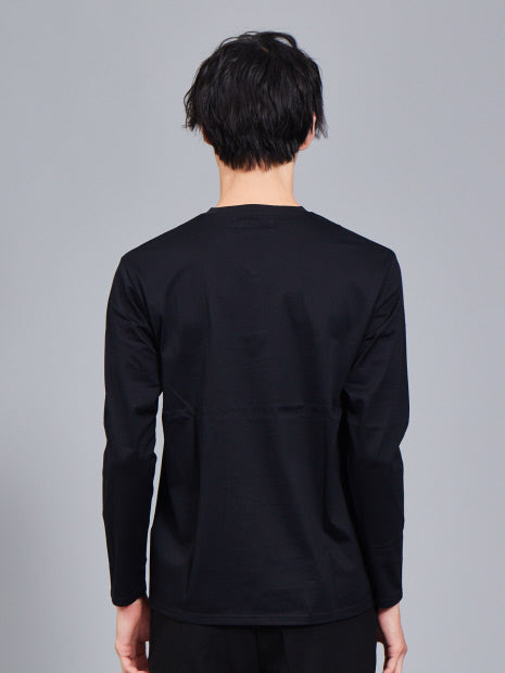 シルケット天竺Vネック ロングTシャツ(ソリッドカラーシリーズ)