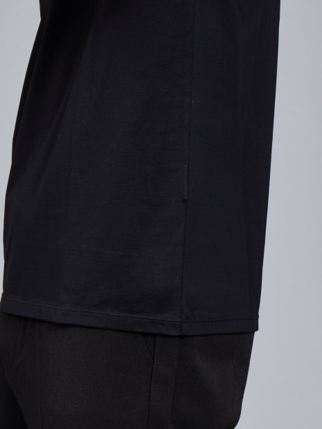 シルケット天竺Vネック ロングTシャツ(ソリッドカラーシリーズ)