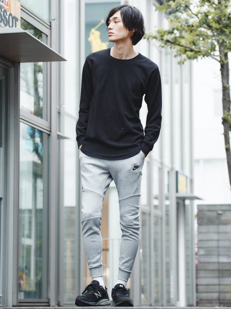 ワッフルラウンドロングTシャツ