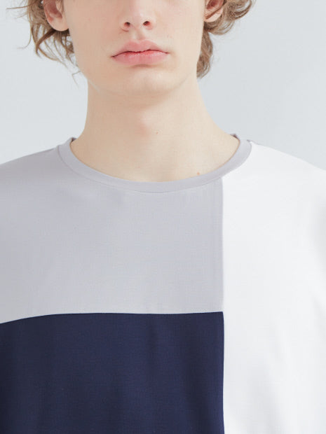スラブポンチ配色切替 長袖Tシャツ
