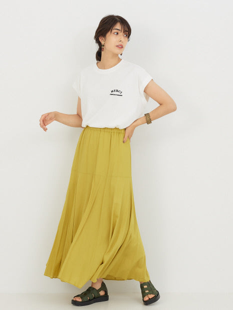 フレンチオーバー刺繍Tシャツ
