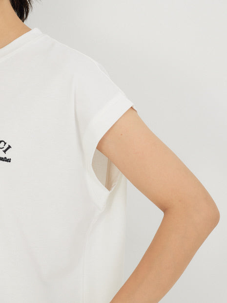 フレンチオーバー刺繍Tシャツ