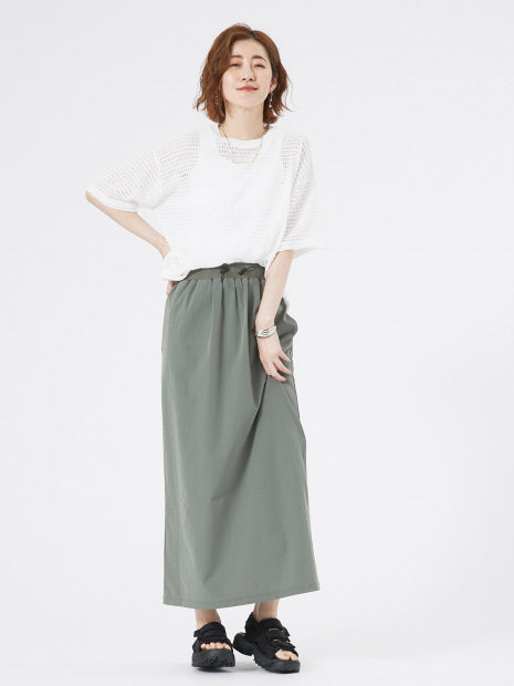 ナイロンストレッチロングスカート