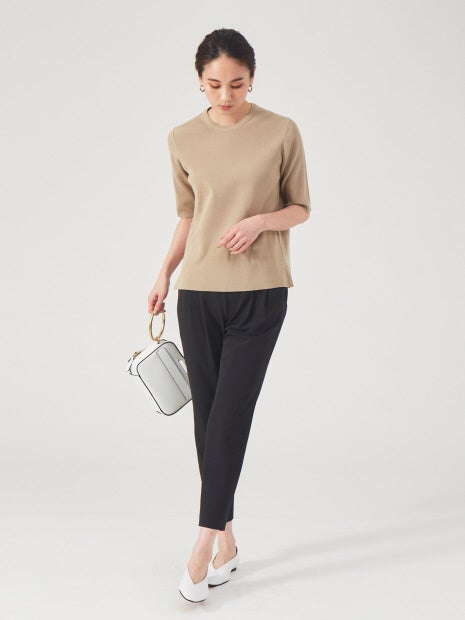 ウォッシャブルクルーネックニットT