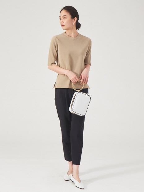 ウォッシャブルクルーネックニットT