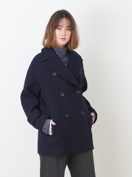 【カシミヤ混】メルトンPコート