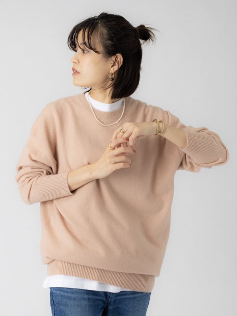 W/Cashクルーネックプルオーバー