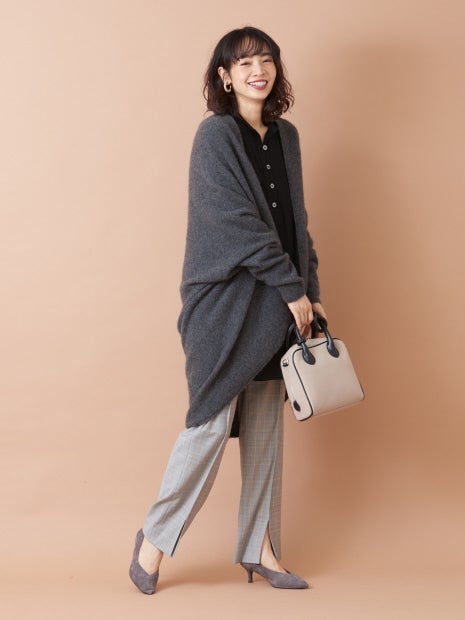 キーネックバックギャザーカットソー