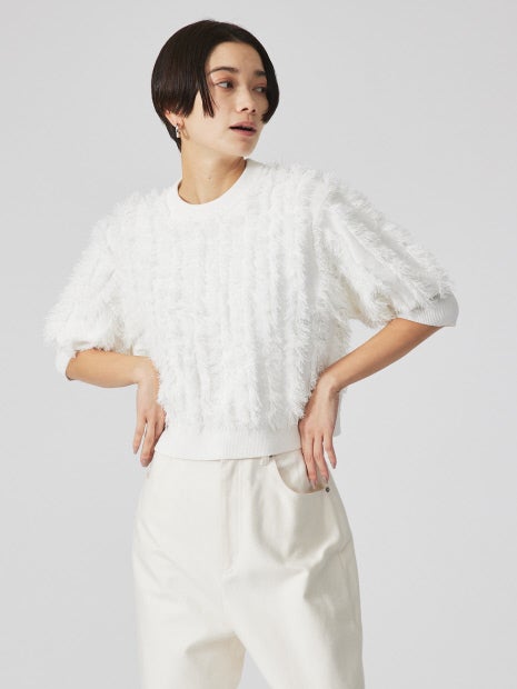 フリンジニットプルオーバー