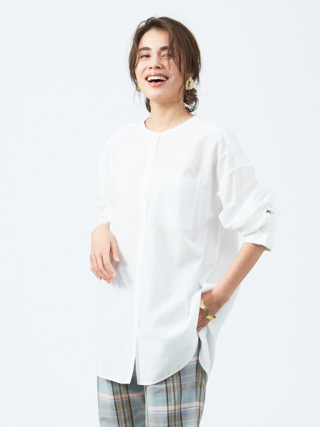 コットンダブルカフスシャツ