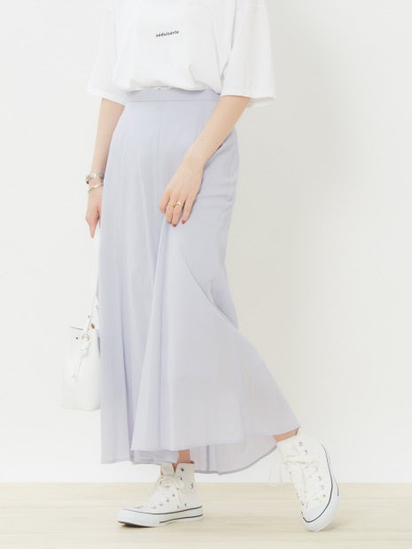 スラブ楊柳フレアスカート