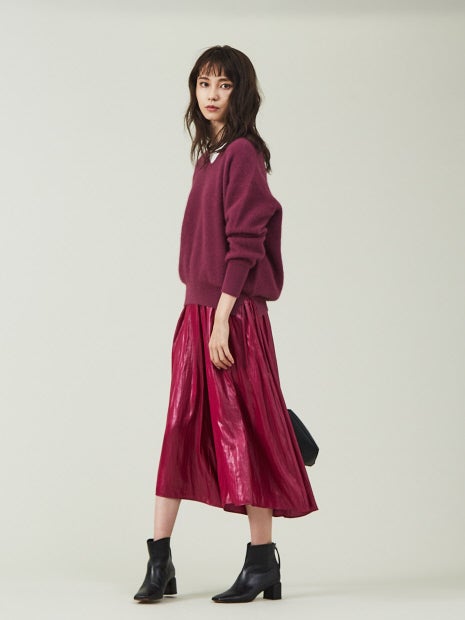 【セットアップ対応】グロッシーサテンドレープパンツ