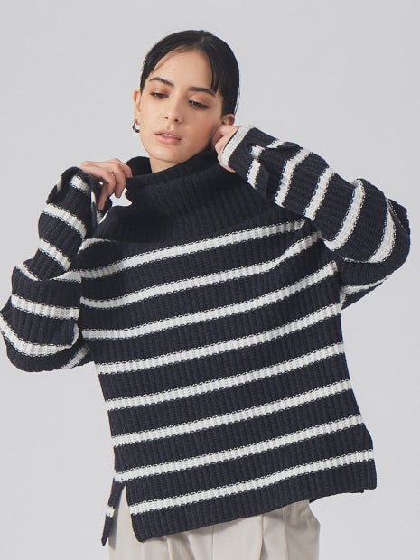 バルキー変形ドレープニット