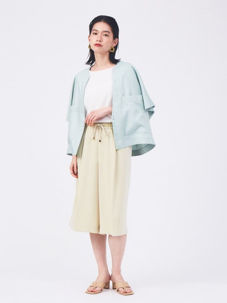 ウォッシャブルボートネックニットTシャツ