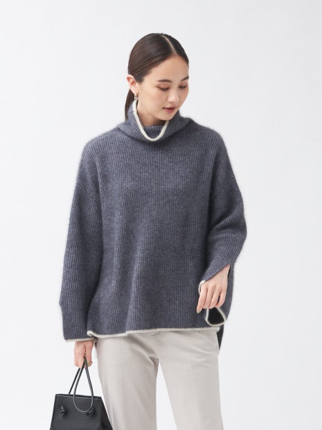 片畦ラクーンタートルニットプルオーバー