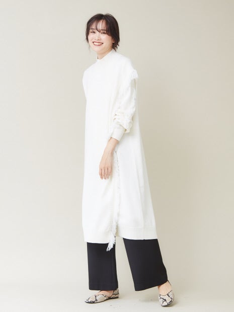 裏起毛フレアワイドパンツ