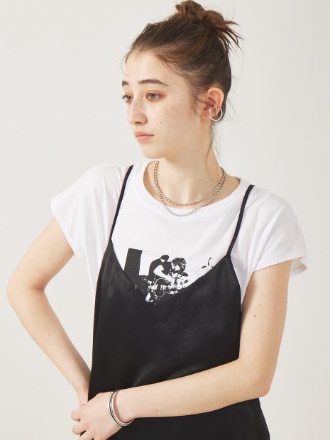 アセテートキャミワンピース