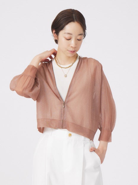 ラメシアーニットブルゾン