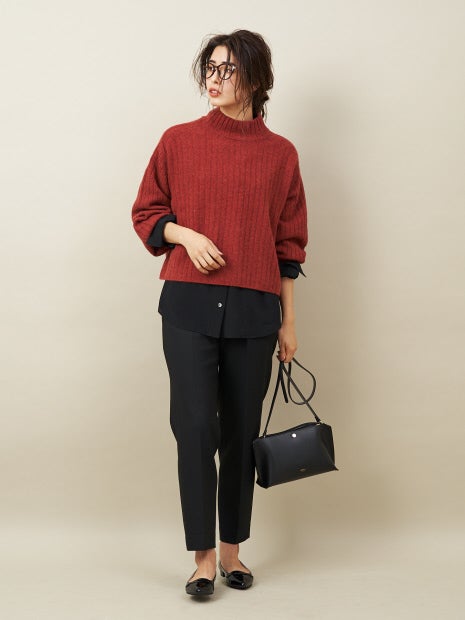 【定番】ウールクルーネックニットプルオーバー