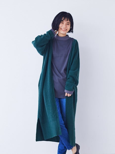 ロングカーデ2WAYニットワンピース