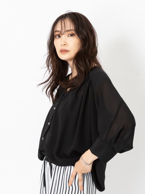 【STORY×qualite】ジョーゼットカーデブラウス