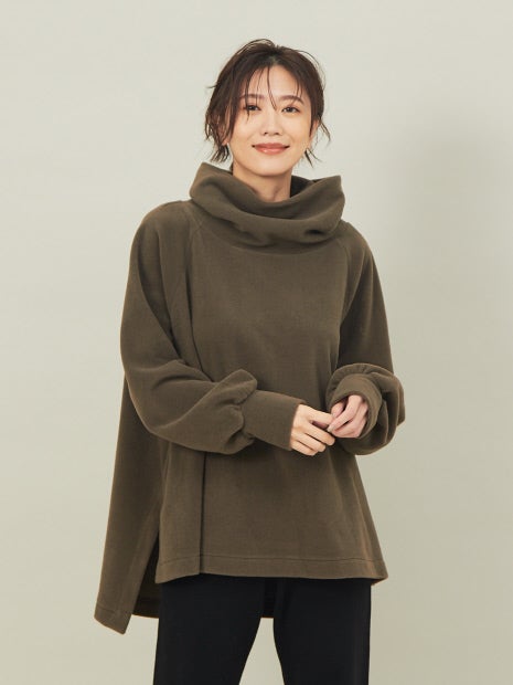 フリースポンチョプルオーバー