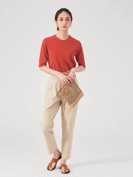 ウォッシャブルクルーネックニットT