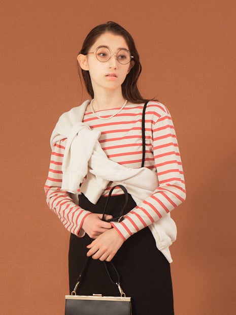 天竺ボーダーカットソー