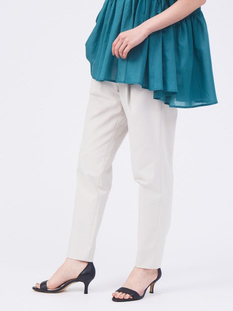 【セットアップ対応】コットンリネン2WAYストレッチタックパンツ