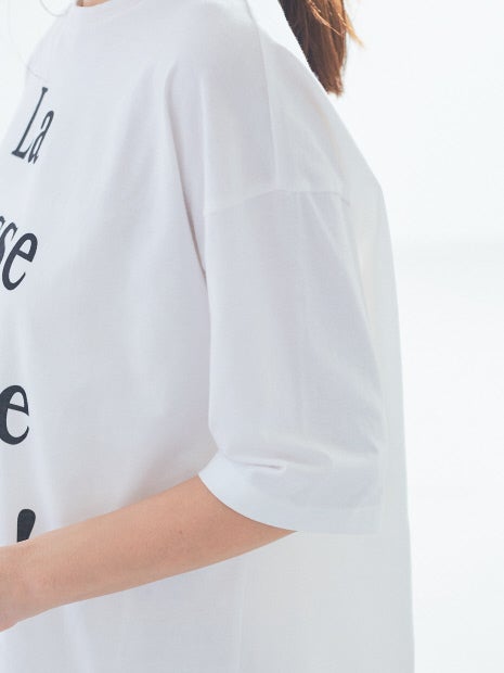 Bonjour!ロゴ5分袖Tシャツ